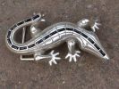 Kroko mit schwarzen Strasssteinen (12,5 x 6 cm) für 4 cm Gürtel, 78,00€